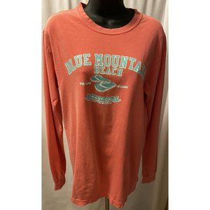 Comfort Colors Womens Size Small Blue Mountain Beach Long Sleeve
